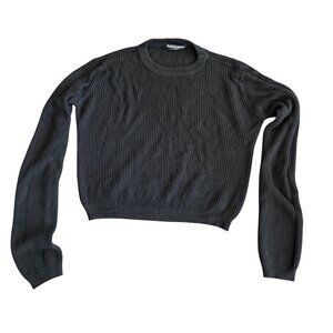 Brandy Melville Ribbed Black Cropped Knit Sweater One Size